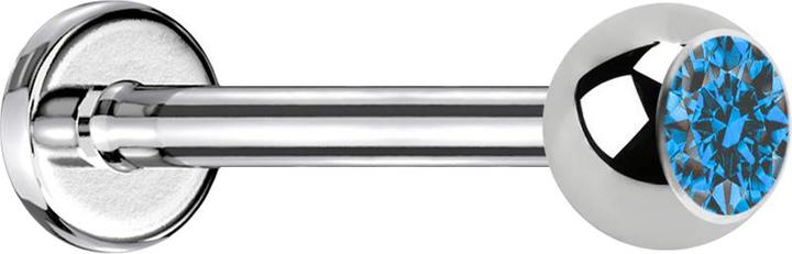 Image du produit Star Piercing Micro Labret argenté avec boule de cristal clairbau (sans laiton, Acier chirurgical 316L)