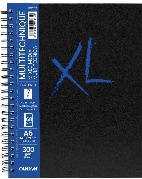 Actual product image Canson Sketchbook XL BOOK MIXED MEDIA Textured, DIN A4 34 sheets, 210 x 297 mm, portrait format, 300 g/q (A4)