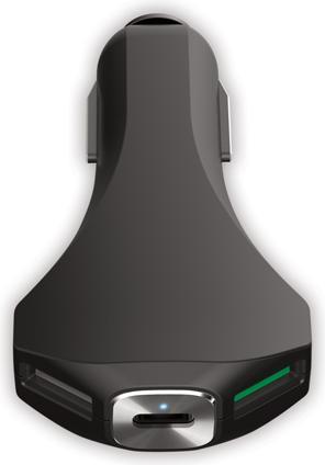 Actual product image Forever 2xUSB + Qualcomm 3.0 + Type-C PCC-02