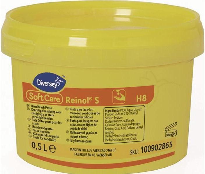 Image du produit Reinol Diversey 100902865 Soft Care S, Pâte lavante pour les mains avec abrasif naturel, 0,5 L (500 ml)