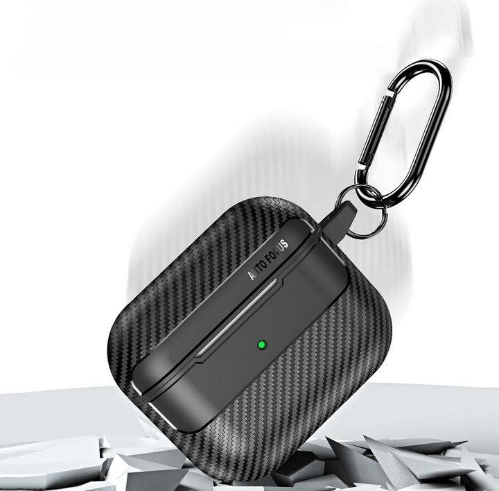 Actual product image Cover-Discount Airpods Pro 2 - Silicone case carbon look blue (Headphone bag)