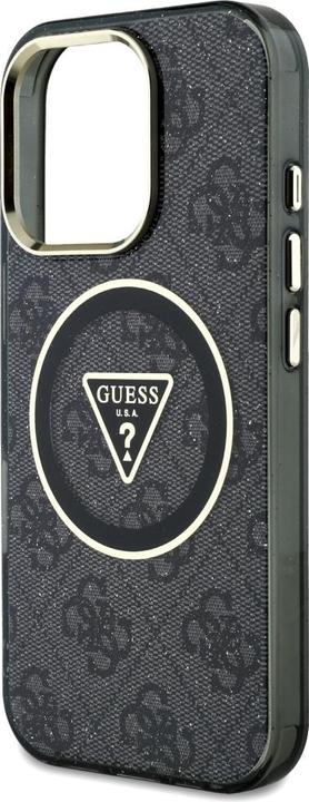 Immagine prodotto Guess Case IML Metal Glitter 4G Circle Triangle MagSafe for iPhone 16 Pro Max black (Apple iPhone 16 Pro Max)