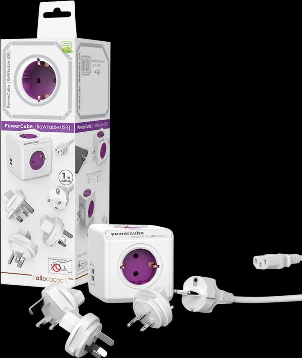Immagine prodotto Allocacoc ReWirable USB incl. spina da viaggio Set incl. 1 m di cavo (5 x, USB-A, 1 m)