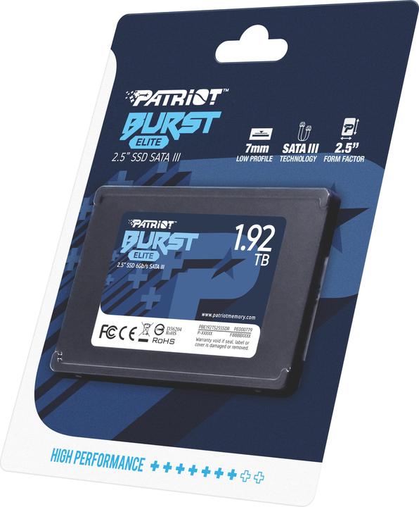 Actual product image Patriot Burst Elite - Solid State Disk - 1.92 TB - internal - 2.5" (6.4 cm) (1920 GB, 2.5")