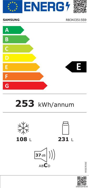Energy Label Samsung RB33J3515S9/EF (339 l)