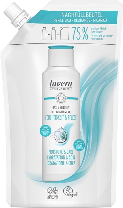 Produktbild Lavera Shampoo basis sensitiv Feuchtigkeit & Pflege Nachfüllbeutel 500 ml (500 ml, Flüssiges Shampoo)