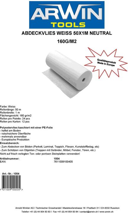 Produktbild Arwin Abdeckvlies (50 m, 1000 mm)