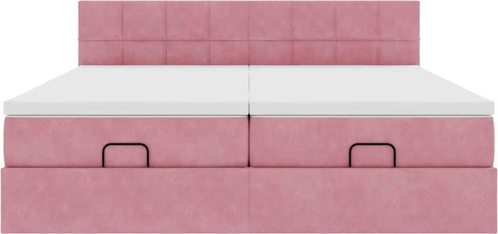 Produktbild VidaXL Ottoman-Bett mit Matratzen Rosa 200x200 cm Samt (200 x 200 cm)