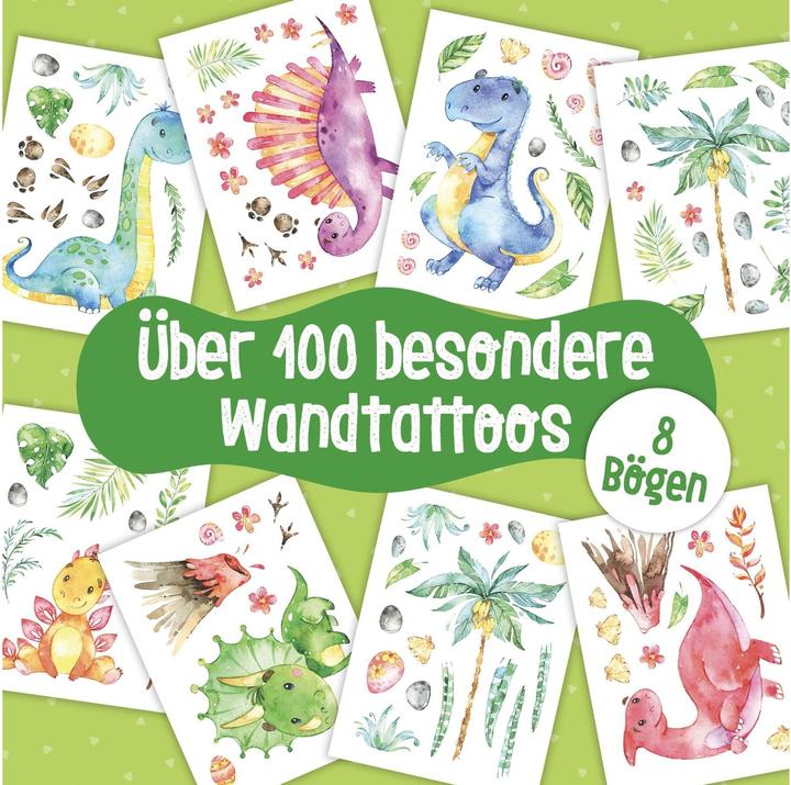 Immagine prodotto Papierdrachen Tatuaggi da parete - Dinosauri - Set 5 (2 x 22 x 32 cm)