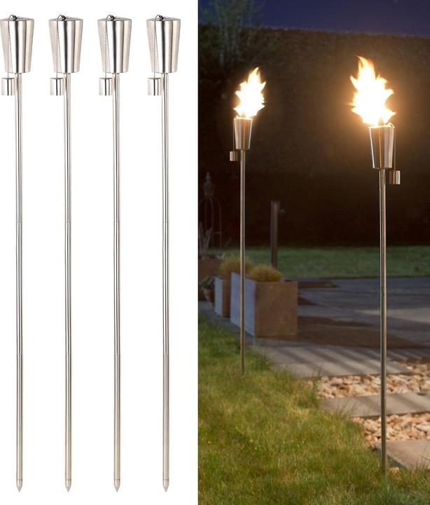 Immagine prodotto Carlo Milano Torcia da giardino in acciaio inox "Amor", 280 ml,110 cm, set di 4
