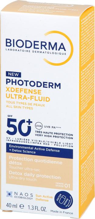 Image du produit Bioderma Photoderm Xdefense Ultra Fluid SPF 50+ 40ml Shade 01 - Very Light (Crème solaire visage, SPF 50+, 40 ml)
