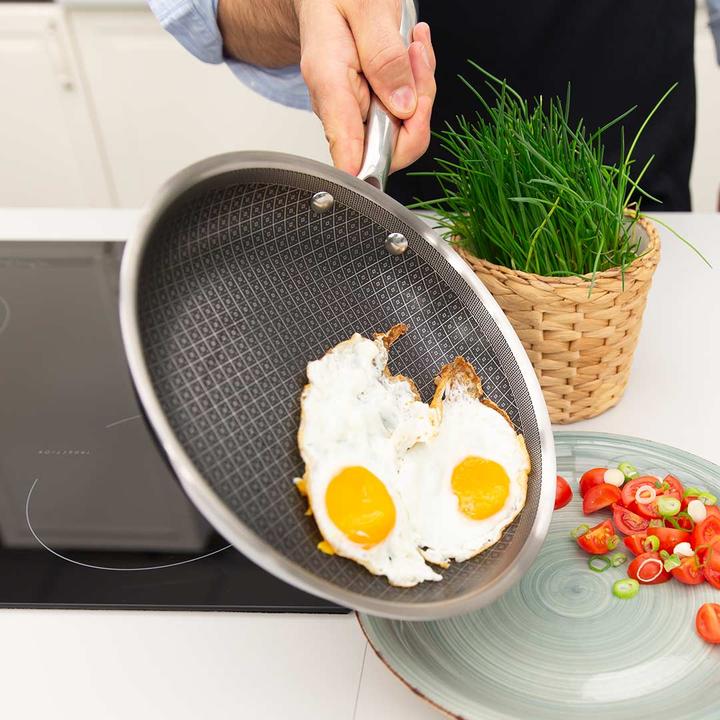 Immagine prodotto Livington Padella per la colazione Titan Pan (20 cm) (20 cm, Padella per friggere, Pentola, Casseruola con manico, Acciaio inossidabile)