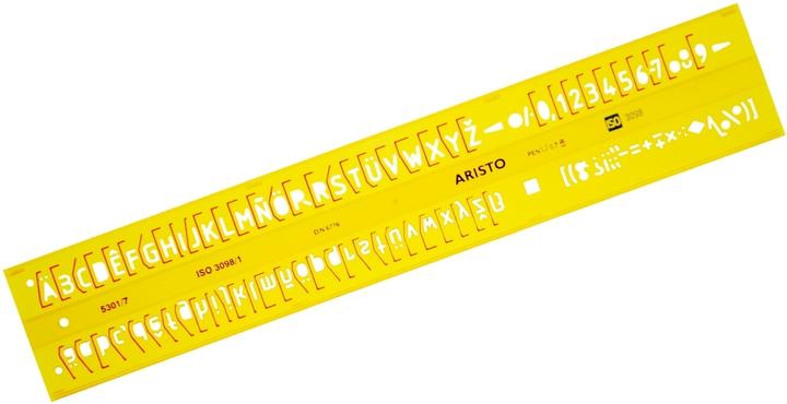 Nutritional values and ingredients Aristo Straight font template (7 mm)