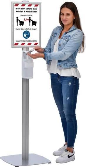 Produktbild Update Displays Desinfektionsspender stehend BUDGET USSA0N2A02X5000 silber Stahlblech 1,0 l