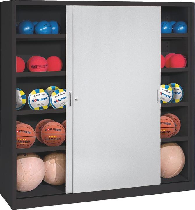C+P Ballschrank (HxBxT: 195x160x50 cm, mit Vollblech-Schiebetüren, Typ 4)
