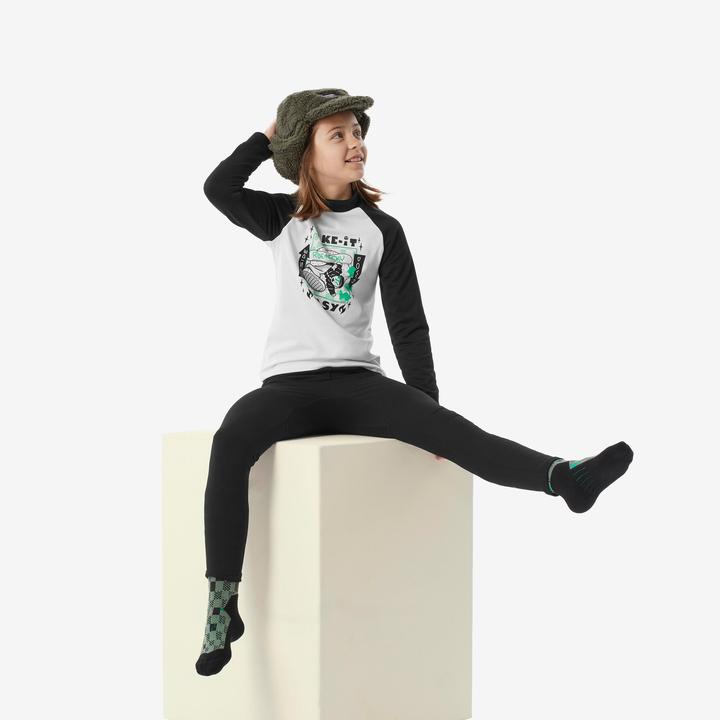 Immagine prodotto Wedze Maglia funzionale da sci per bambini - BL 500 bianco/nero con motivo (100 C)