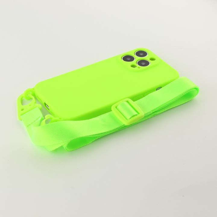 Image du produit PhoneLook Coque Silicone avec lanière et crochet vert clair (Apple iPhone 13 Pro Max)