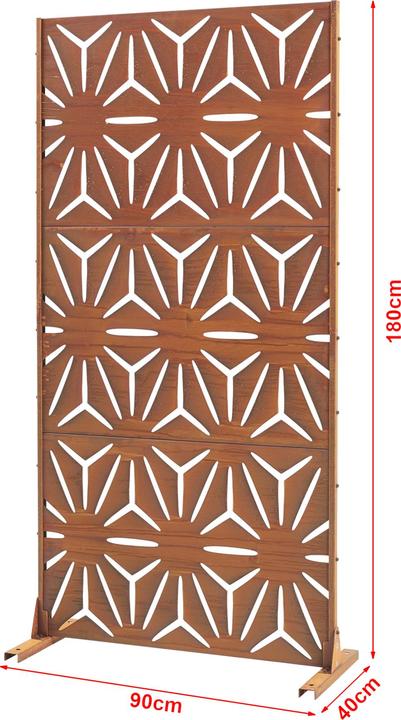 Immagine prodotto Casa.Pro Trennwand Kilsturd Cortenstahl 180x90 cm Edelrost (180 x 90 x 40 cm)