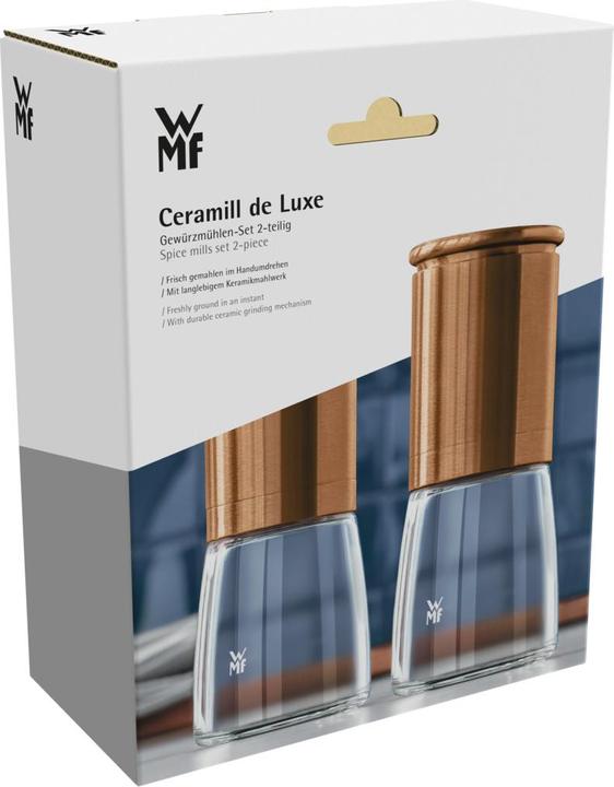 Produktbild WMF Mühlenset Salzmühle Pfeffermühle Set 2tlg Keramikmahlwerk DeLuxe Glasbehälter (Salz, Pfeffer)