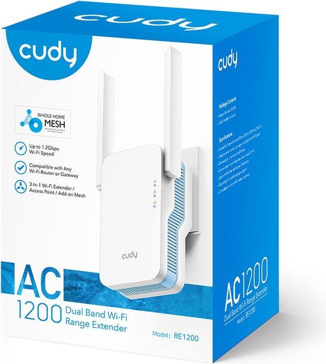 Actual product image Cudy RE1200 Wi-Fi signal booster (867 Mbit/s, 300 Mbit/s)