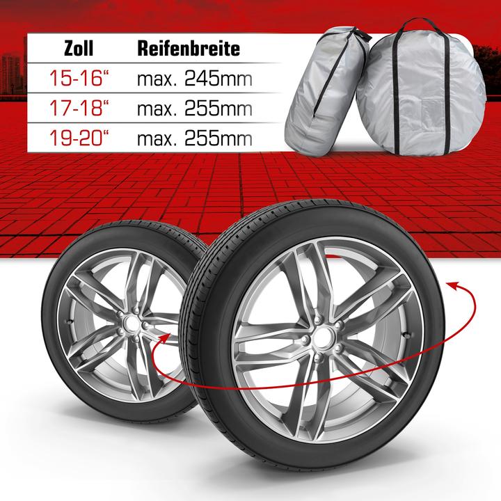 Image du produit Walser Jeu de 2 sacs de rangement pour pneus de taille XL, housse de protection robuste et imperméable
