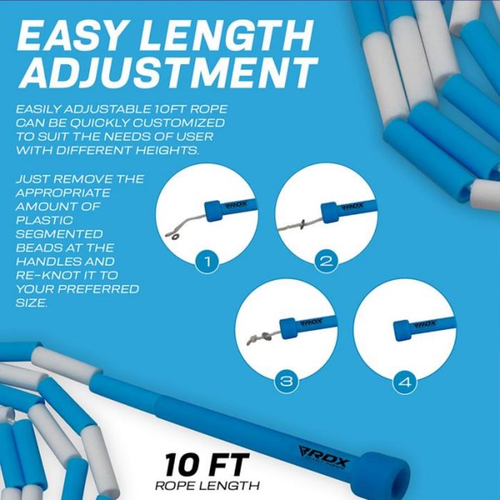 Actual product image Rdx Skipping Rope Kids Segmented Adjustable Dark Blue-10Ft (15701) (304 cm)