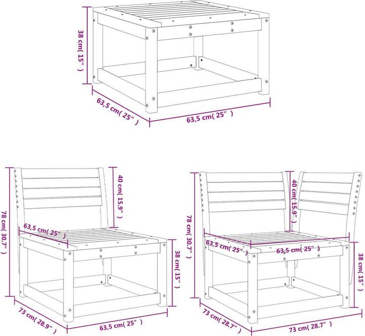 Produktbild VidaXL 6-tlg. Garten-Sofagarnitur Imprägniert