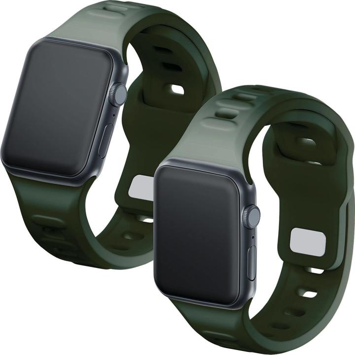 Immagine prodotto 3MK Cinturino in silicone Ciemnozielony/ Verde scuro dla Apple Watch 42/44/45/49mm (Acciaio inossidabile, Silicone)