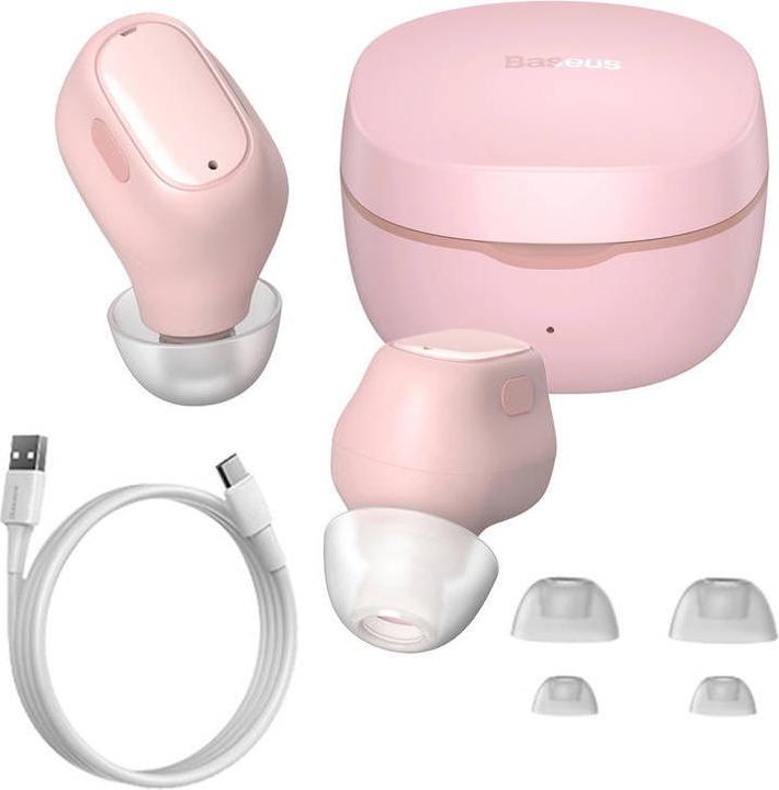 Actual product image Baseus Earphones TWS Bowie WM01 (pink) (ANC, 25 h, Wireless)