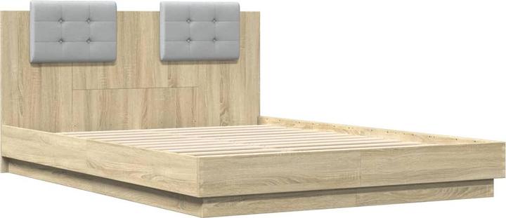Actual product image VidaXL Bed frame with Sonoma oak headboard (120 x 200 cm)