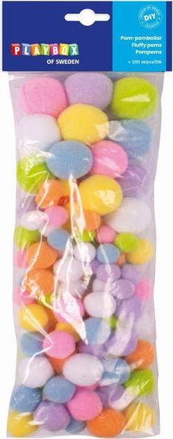 Actual product image Playbox Pompoms pastel - 100 pieces