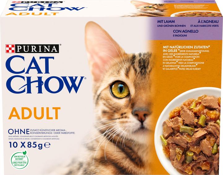 Produktbild Purina Cat Chow Lamm Grüne Bohnen - Nassfutter für Katzen - 10x85 g (Senior, 10 Stk., 850 g)