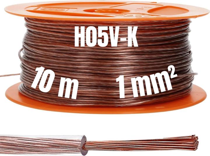 Produktbild Kalitec 10 Meter H05V-K (X05V-K) 1 mm² transparent Verdrahtungsleitung I Aderleitung flexibel PVC Ei (10 m)