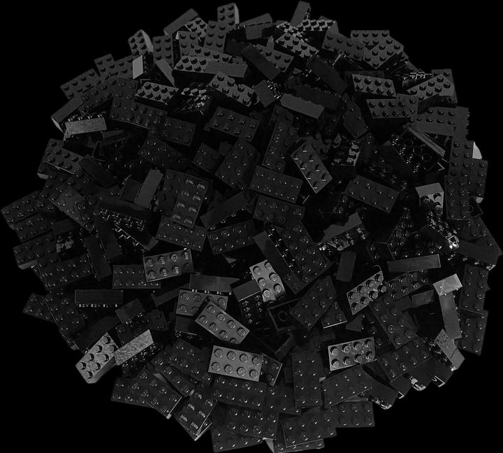 Produktbild LEGO 50x Basic Steine 2x4 - Classic 3001 - Schwarz (3001, LEGO Zubehör)