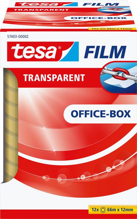 Produktbild tesa 12x tesafilm TRANSPARENT - mit starker Haftung - alterungsbeständig und reissfest (12 mm)