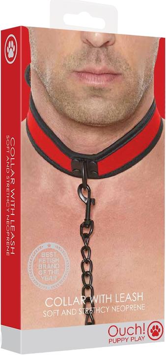 Image du produit Ouch! Ouch Puppy Play - Neoprene Collar With Leash