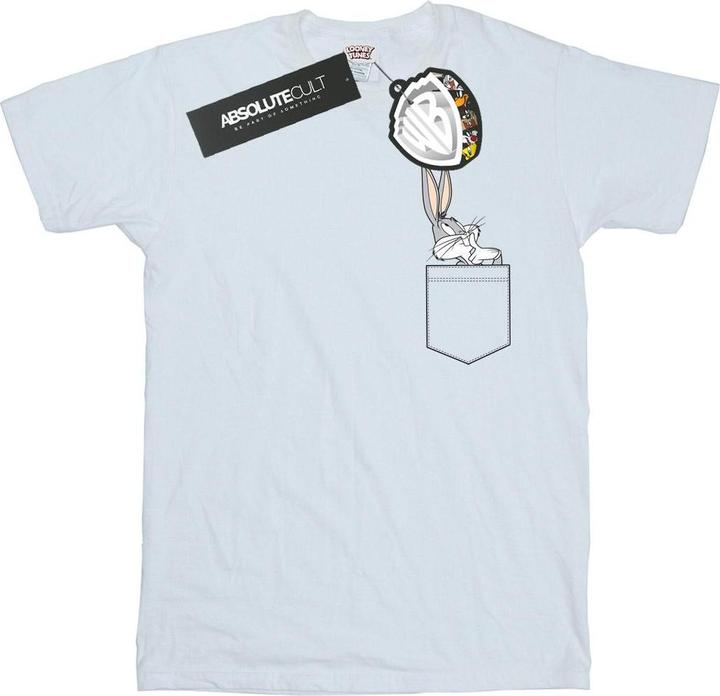Actual product image Looney Tunes Mens Bugs Bunny Faux Pocket T-Shirt (L)