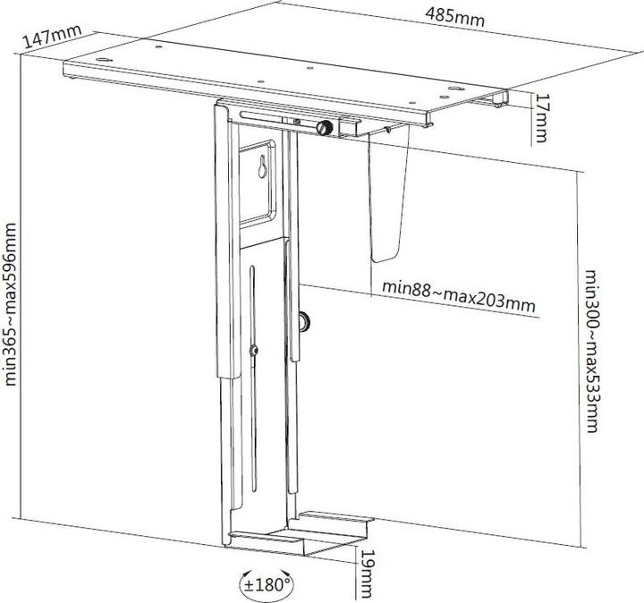 Immagine prodotto equip Porta PC per montaggio sotto il tavolo