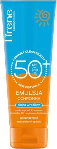 Actual product image Lirene Sun Protective Emulsion For Sensitive Skin Spf 50+ 120Ml (Suntan cream, SPF 50+, 120 ml)