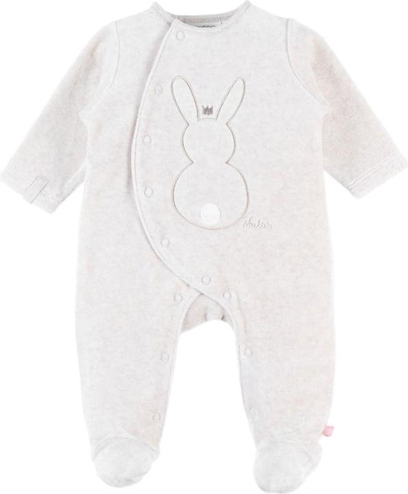 Actual product image Noukies Romper suit velour with rabbit beige size 80 (80)