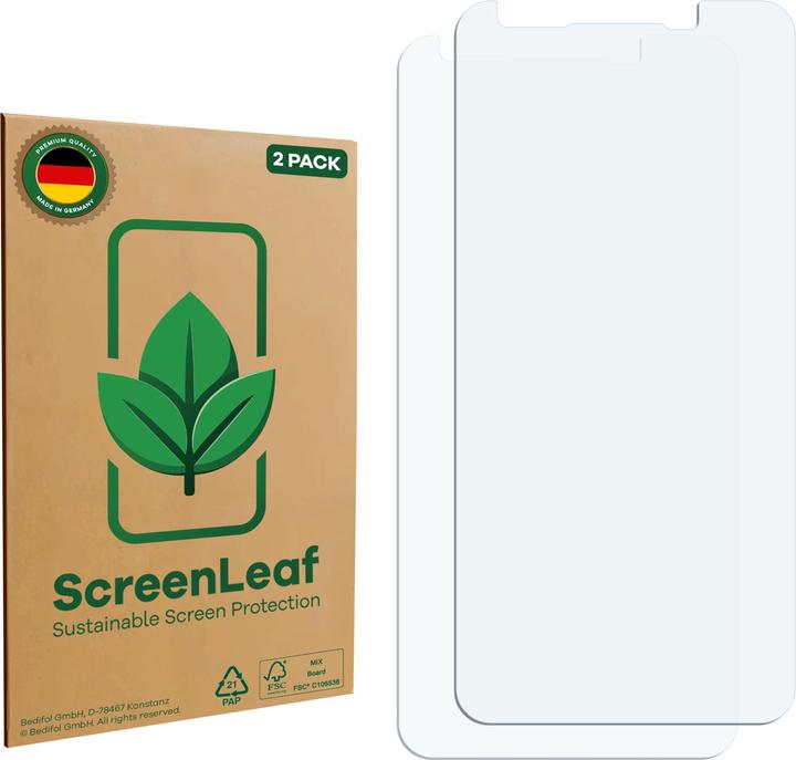 Productafbeelding ScreenLeaf Schutzfolie nachhaltiger Displayschutz Display Schutz Folie Klar Transparent (2 Stuk, Emporia Smart 2)