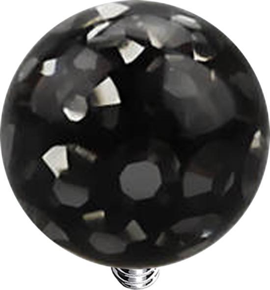 Produktbild Star Piercing Dermal Anchor Kristall Kugel schwarz Epoxy Schutzschicht (Chirurgenstahl 316L, ohne Messing)