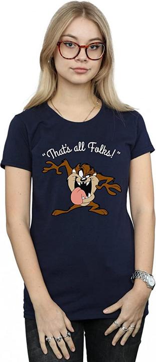 Actual product image Looney Tunes Womens/Ladies That's All Folks Taz Cotton T-Shirt (L)
