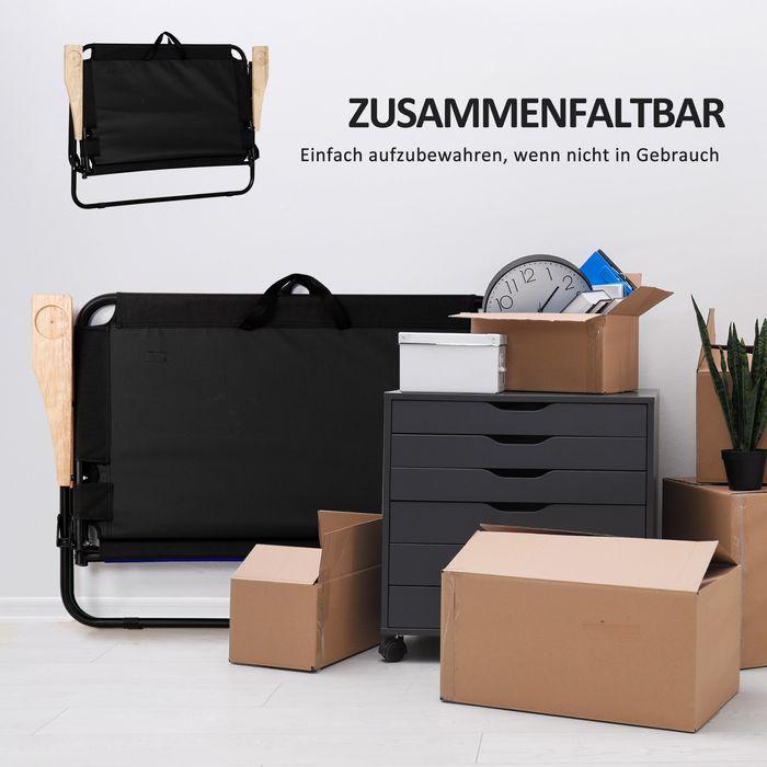 Actual product image Swisshandel24 Campingstuhl 2-Sitzer klappbar tragbar Gartenstuhl Regiestuhl bis 160 kg Schwarz