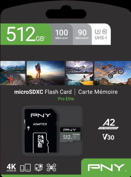 Actual product image PNY Pro Elite (512 GB, microSDXC, U3, UHS-I)