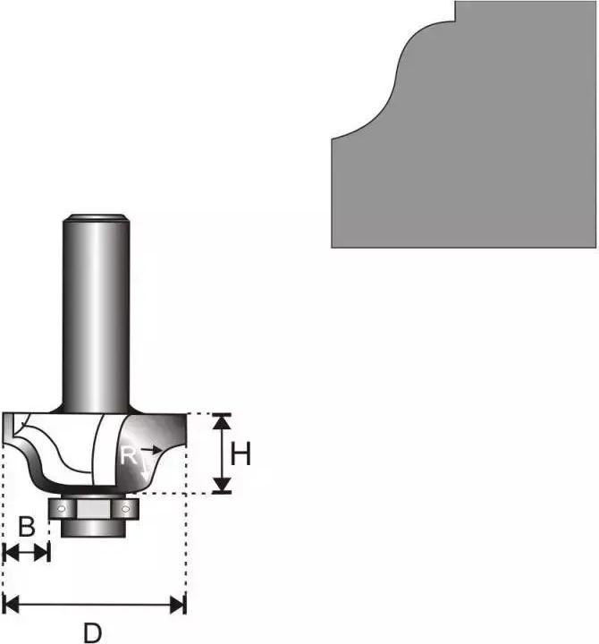 Produktbild Dedra Römischer S-förmiger Holzschneider mit Lager 25,7 x 9,7 x 6,35 mm – 07F191A