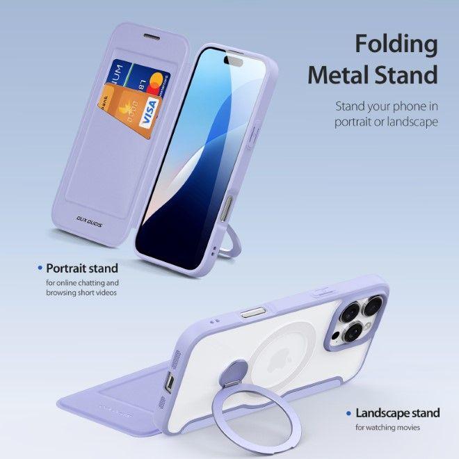 Produktbild Dux Ducis Skin X Pro 360° Ring Stand Series Lederhülle (Apple iPhone 16 Pro)