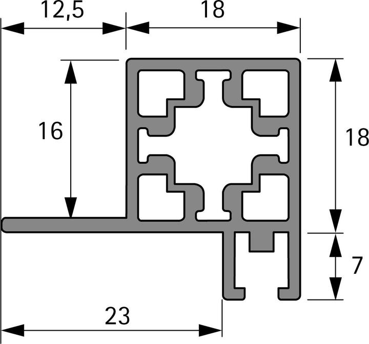 Actual product image Hettich Sliding door profile Cadro present, top (1 pcs.)