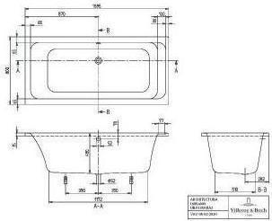 Actual product image Villeroy & Boch V&B Whirlpool system ARCHITECTURA w BW R-corner 170x80 Tech. Pos 2 we (215 l, 170 cm, 80 cm)