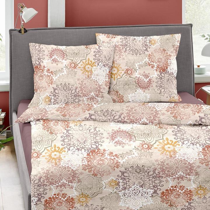 Produktbild Dormisette Feinbiber Bettwäsche Gatineau beige (Bettwäsche Set, 155x220 cm + 80x80 cm)